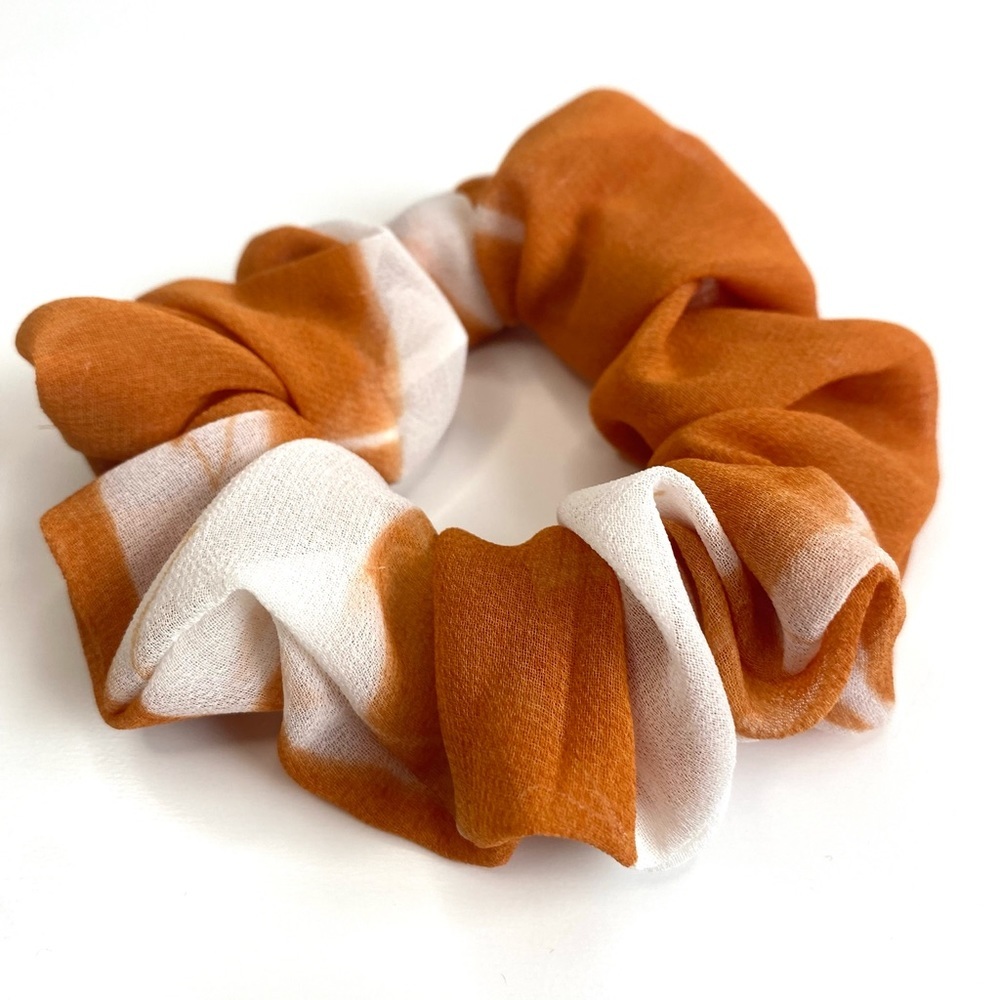 Orange/ white fall scrunchie
